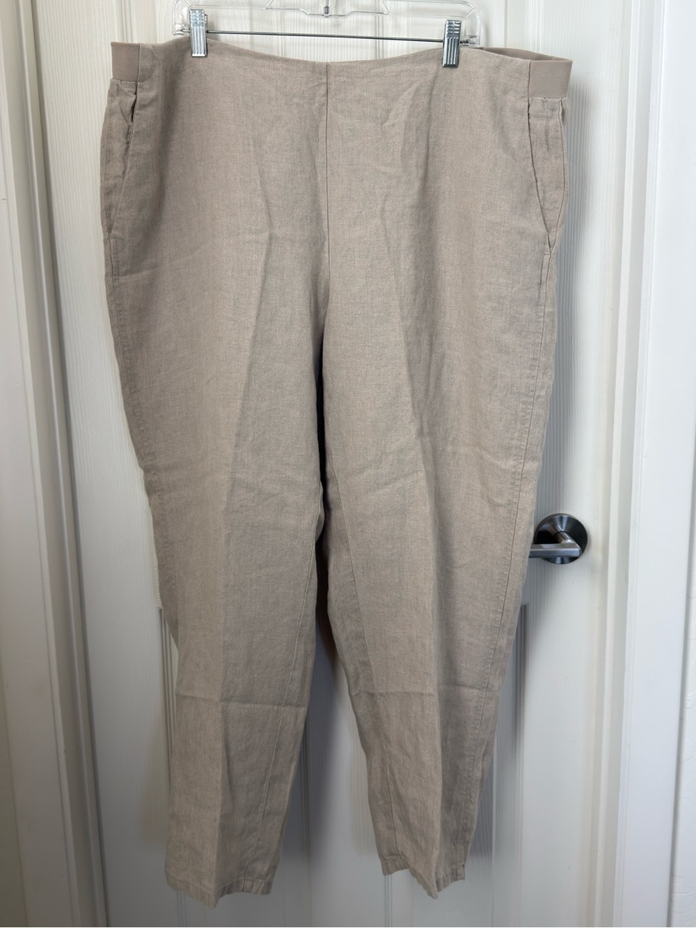 NEW J JILL Love Linen Flax Flat Front Side Seam Pocket Tappered Shilouette Sz 3X